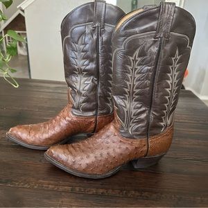Tony Lama Vintage Ostrich Cowboy Boots Men’s Size 10.5 D